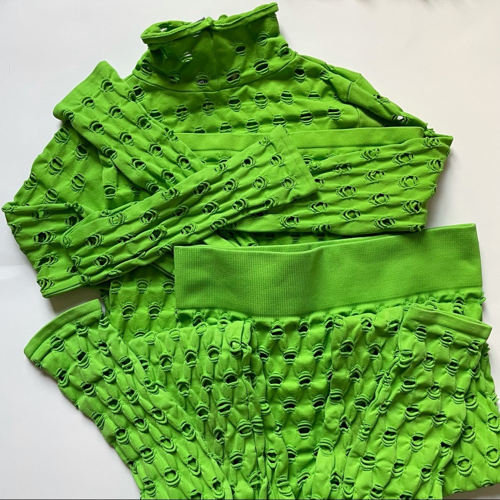 Maisie Wilen perforated turtleneck and leggings